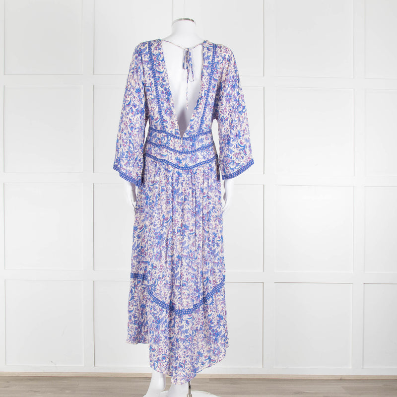 Ba&sh Blue And White Floral Paisley Maxi Dress
