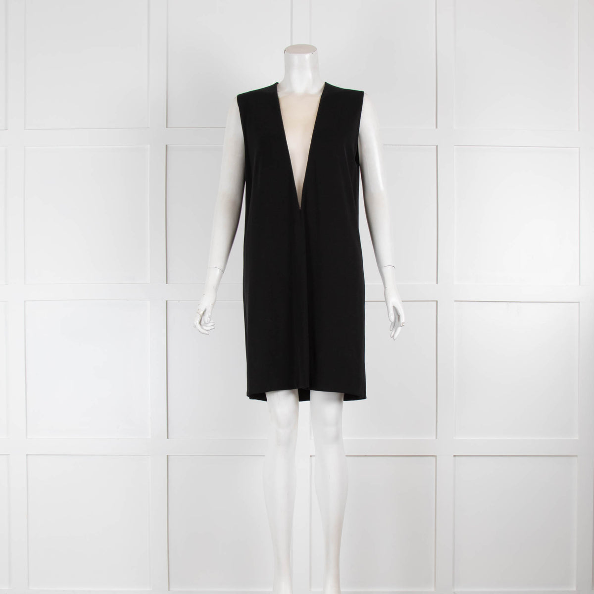 Pedro Laurenco Black Dress with Nude Net V  Neck