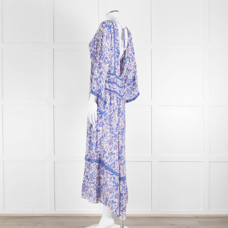 Ba&sh Blue And White Floral Paisley Maxi Dress