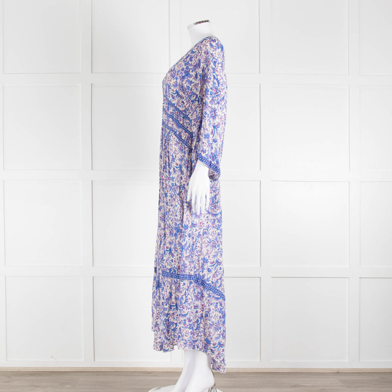 Ba&sh Blue And White Floral Paisley Maxi Dress