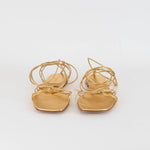 Gianvito Rossi Sylvie Gold Strappy Flat Sandals