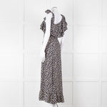 Ganni Navy Cream Floral Asymmetric Top Long Dress