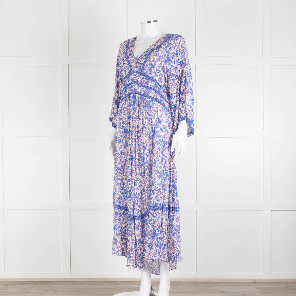 Ba&sh Blue And White Floral Paisley Maxi Dress