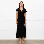 Me+Em Black Jersey Ruched Front Short Sleeved Dress