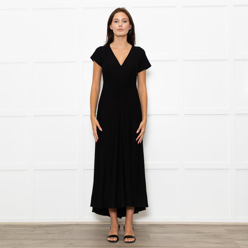 Me+Em Black Jersey Ruched Front Short Sleeved Dress