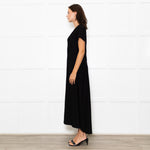 Me+Em Black Jersey Ruched Front Short Sleeved Dress