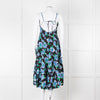 Free People Black Blue Floral Cotton Sleeveless Dress