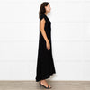 Me+Em Black Jersey Ruched Front Short Sleeved Dress