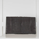 No Brand Black Python Clutch