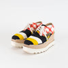 Stella McCartney Black White Yellow Red Fabric Leather Wedges