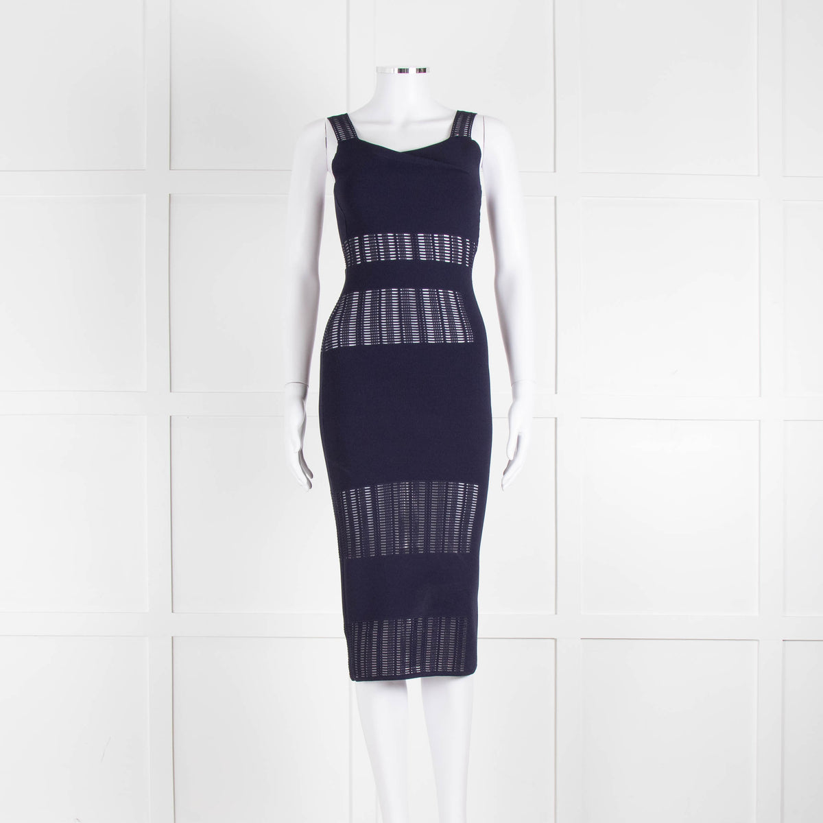 Roland Mouret Navy Stretch Knit Cocktail Dress