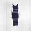 Roland Mouret Navy Stretch Knit Cocktail Dress