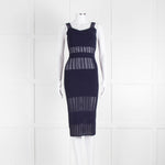 Roland Mouret Navy Stretch Knit Cocktail Dress