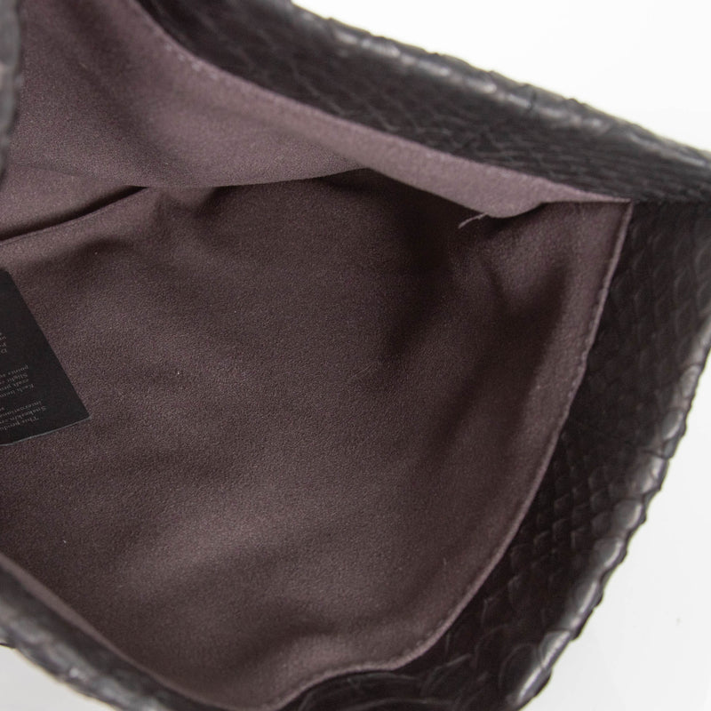 No Brand Black Python Clutch