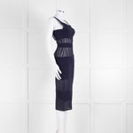 Roland Mouret Navy Stretch Knit Cocktail Dress
