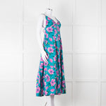 Free People Turquoise Pink Floral Sleeveless Cotton Dress
