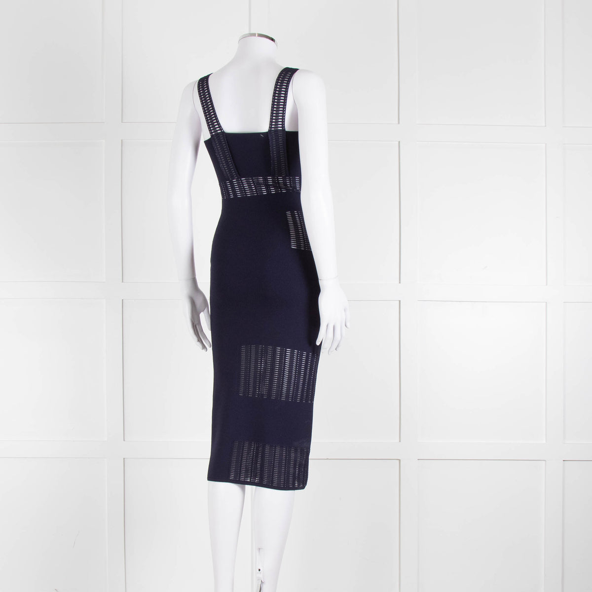 Roland Mouret Navy Stretch Knit Cocktail Dress