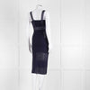 Roland Mouret Navy Stretch Knit Cocktail Dress