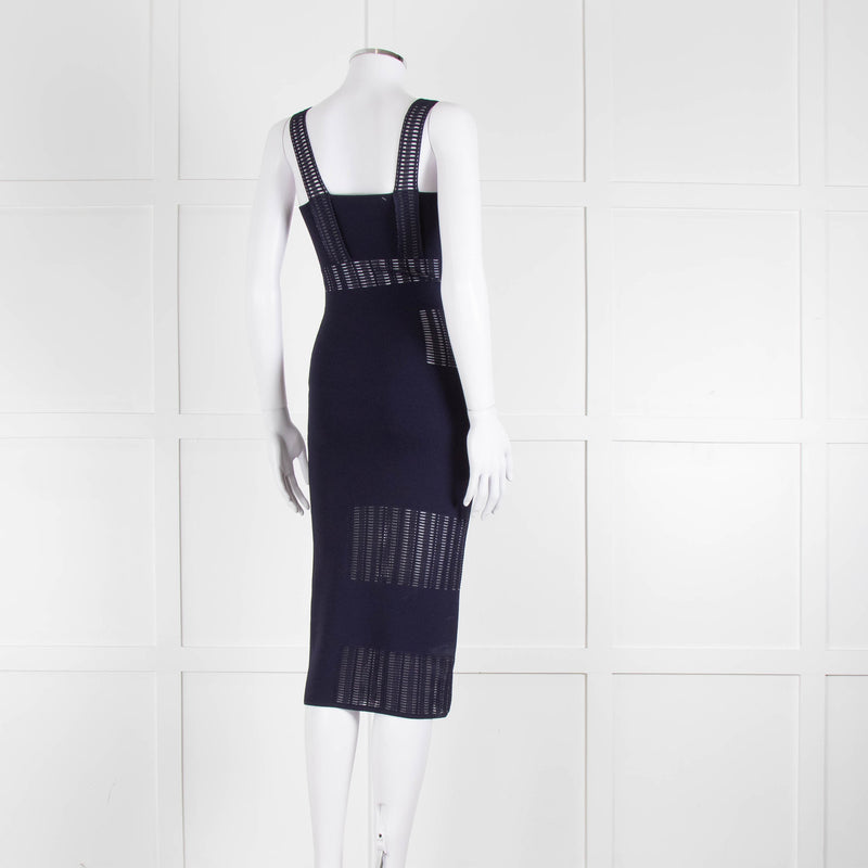 Roland Mouret Navy Stretch Knit Cocktail Dress