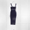Roland Mouret Navy Stretch Knit Cocktail Dress