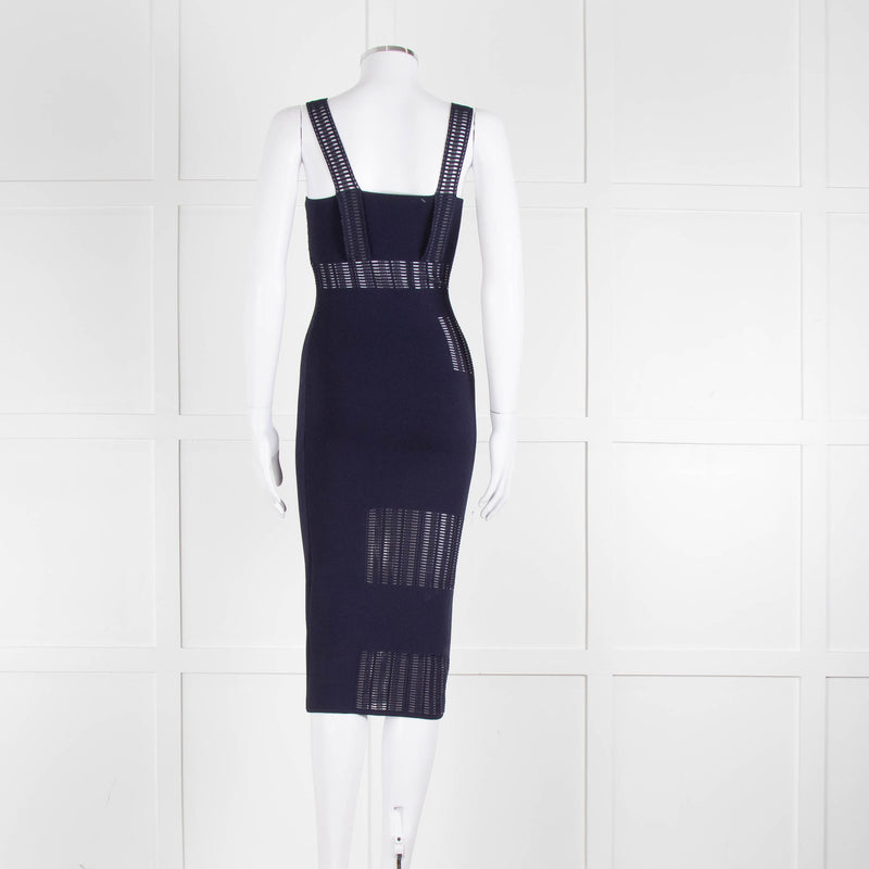 Roland Mouret Navy Stretch Knit Cocktail Dress