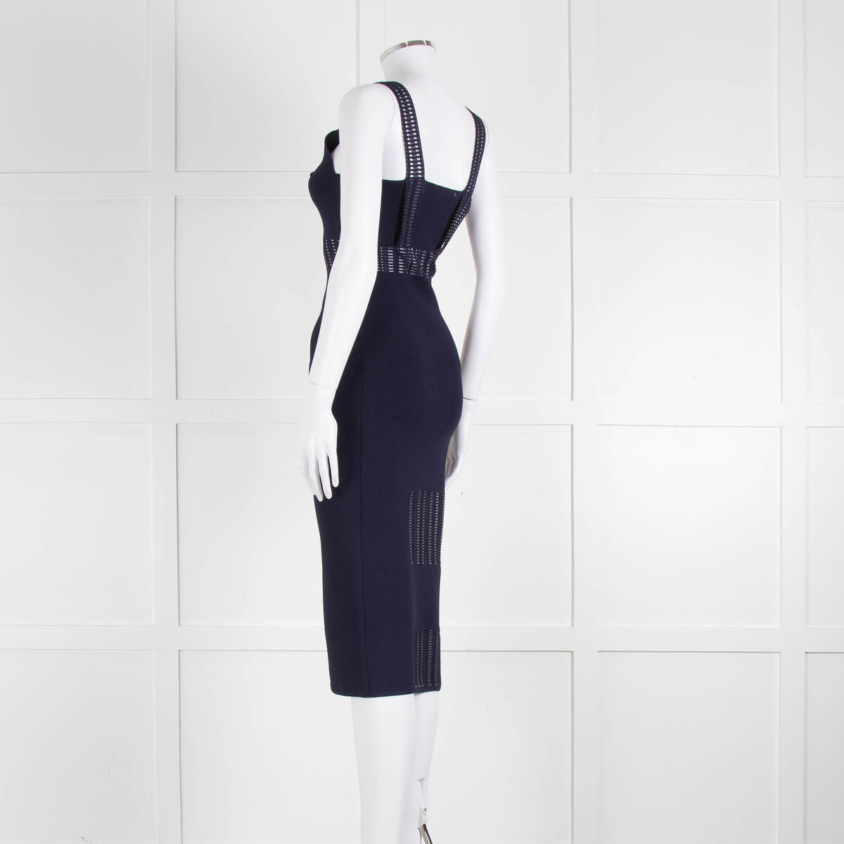 Roland Mouret Navy Stretch Knit Cocktail Dress