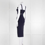 Roland Mouret Navy Stretch Knit Cocktail Dress