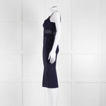 Roland Mouret Navy Stretch Knit Cocktail Dress