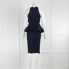 Givenchy Navy Peplum Ruffle Dress