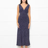 Rixo Navy Blue White Polka Dot Bias Cut Sleeveless Dress