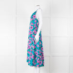 Free People Turquoise Pink Floral Sleeveless Cotton Dress