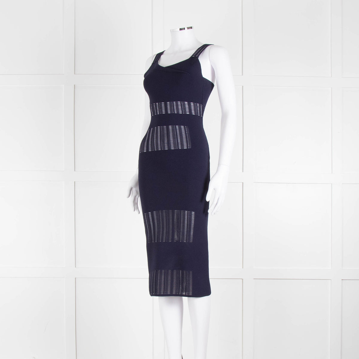 Roland Mouret Navy Stretch Knit Cocktail Dress