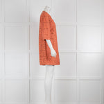 DROMe Orange Lazer Cut Leather Coat