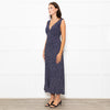 Rixo Navy Blue White Polka Dot Bias Cut Sleeveless Dress