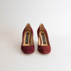 Sergio Rossi Burgundy Suede Block Hill Shoes