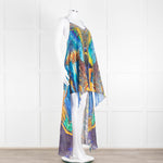 Camilla Blue and Yellow Jewelled Strappy Handkerchief Skirt Dress