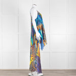 Camilla Blue and Yellow Jewelled Strappy Handkerchief Skirt Dress