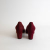 Sergio Rossi Burgundy Suede Block Hill Shoes