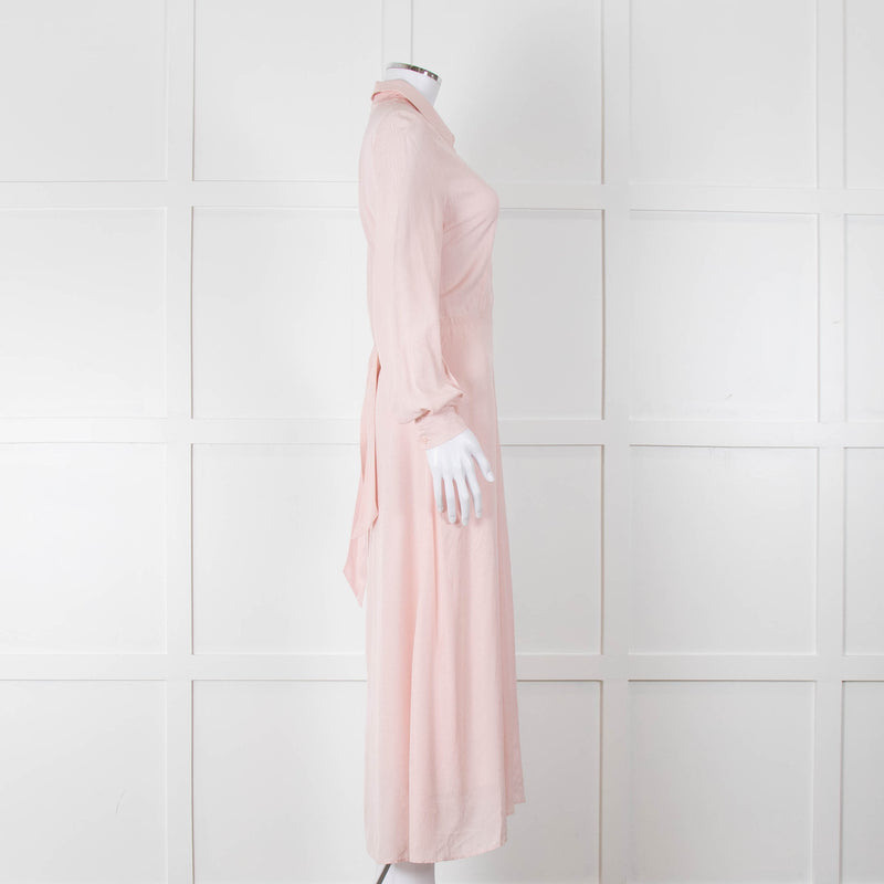 Claudie Pierlot Pale Rose Pink  Long Sleeve Midi Dress