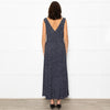 Rixo Navy Blue White Polka Dot Bias Cut Sleeveless Dress