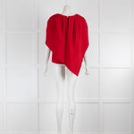 Antonia Berardi Red Crepe Cape Vest Top