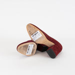 Sergio Rossi Burgundy Suede Block Hill Shoes