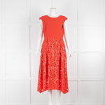 Self Portrait Red Nude Geometric Sequin Dress