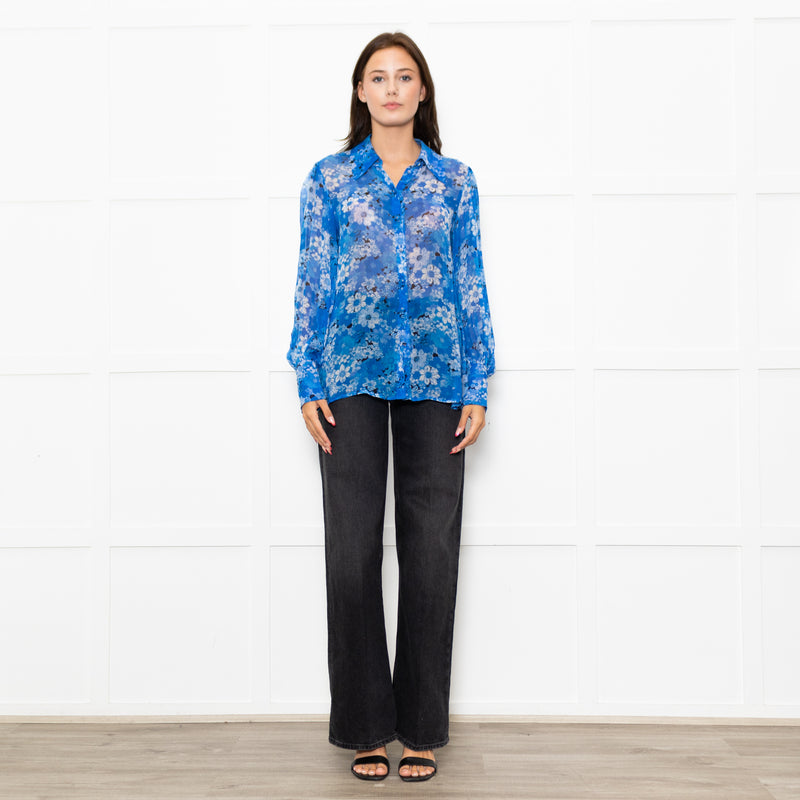 The Kooples Blue White Front Button Shirt
