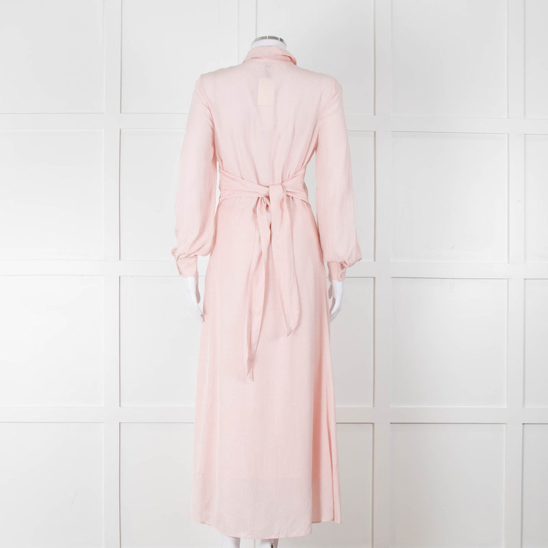 Claudie Pierlot Pale Rose Pink  Long Sleeve Midi Dress
