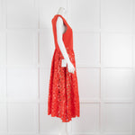 Self Portrait Red Nude Geometric Sequin Dress