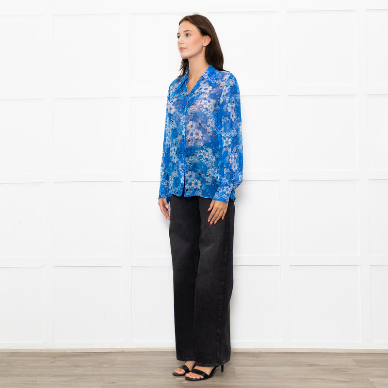 The Kooples Blue White Front Button Shirt