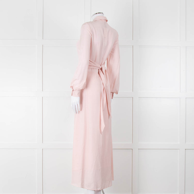 Claudie Pierlot Pale Rose Pink  Long Sleeve Midi Dress