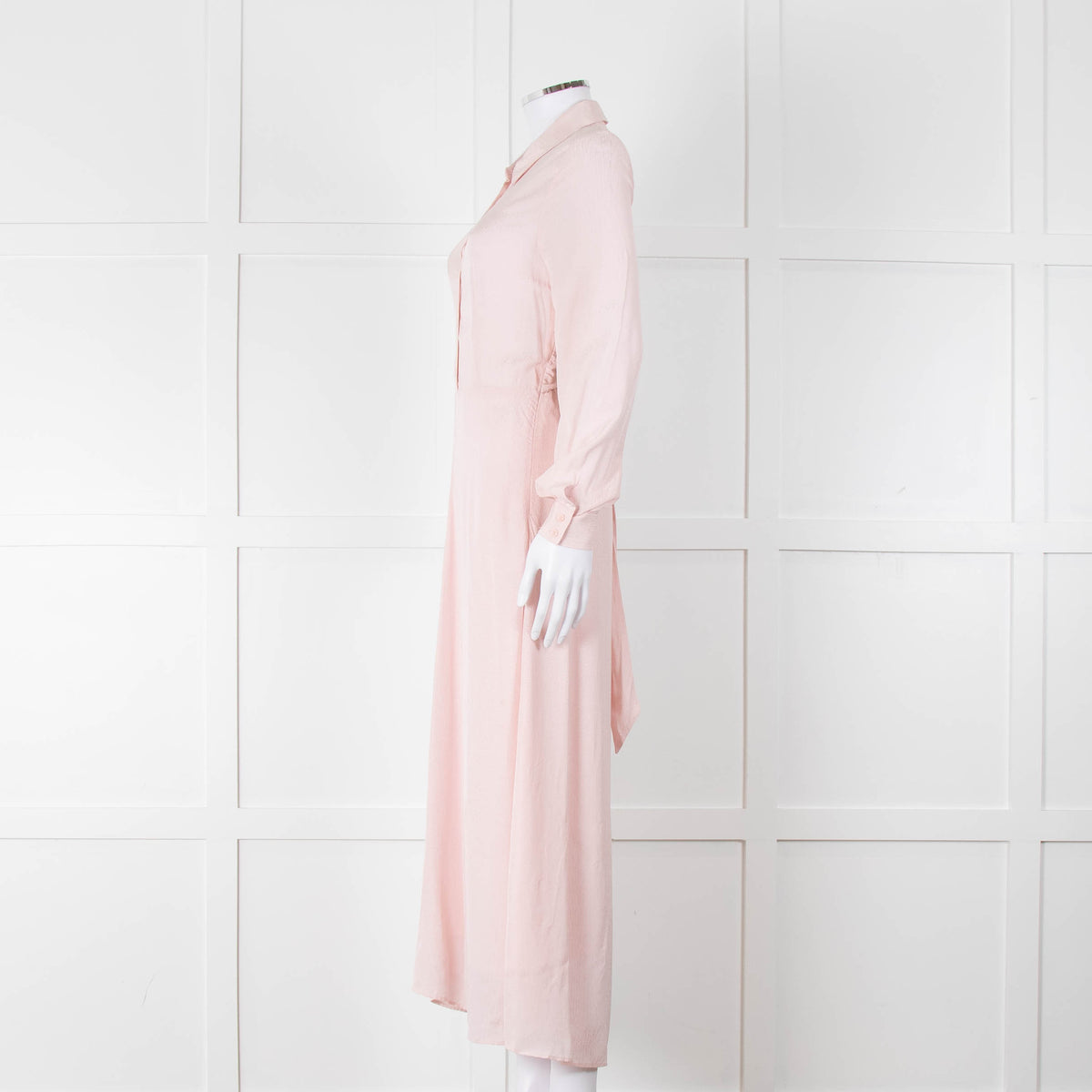 Claudie Pierlot Pale Rose Pink  Long Sleeve Midi Dress