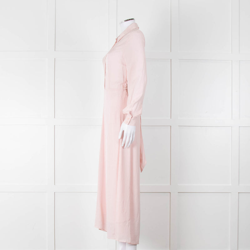 Claudie Pierlot Pale Rose Pink  Long Sleeve Midi Dress